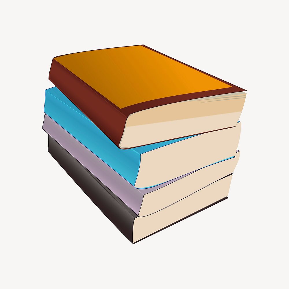 Stack books illustration. Free public domain CC0 image.