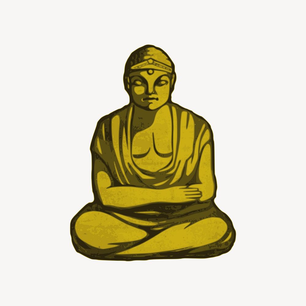 Shinto Buddha illustration. Free public domain CC0 image.