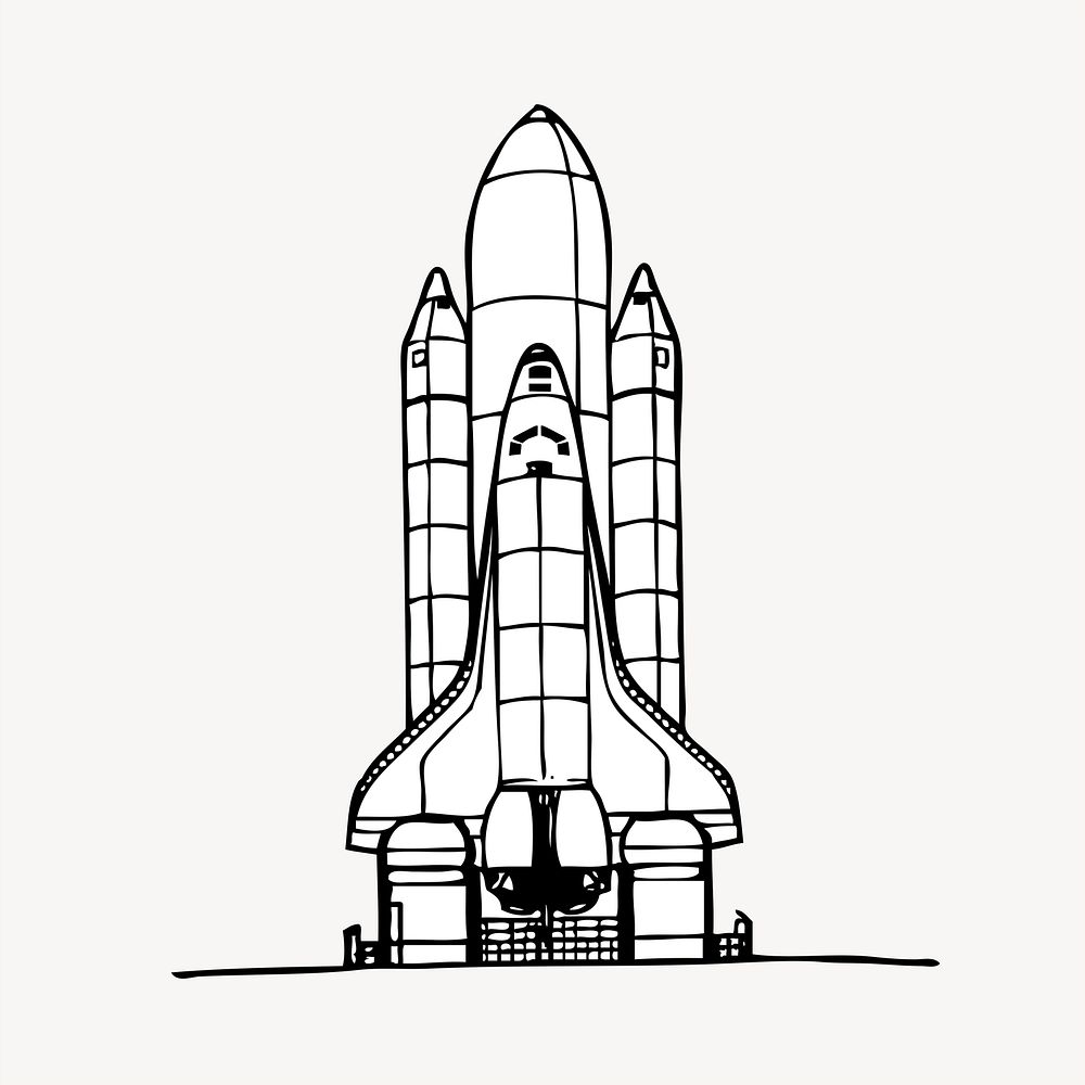 Spacecraft illustration psd. Free public domain CC0 image.