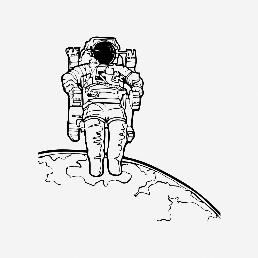 Astronaut clipart vector. Free public domain CC0 image.