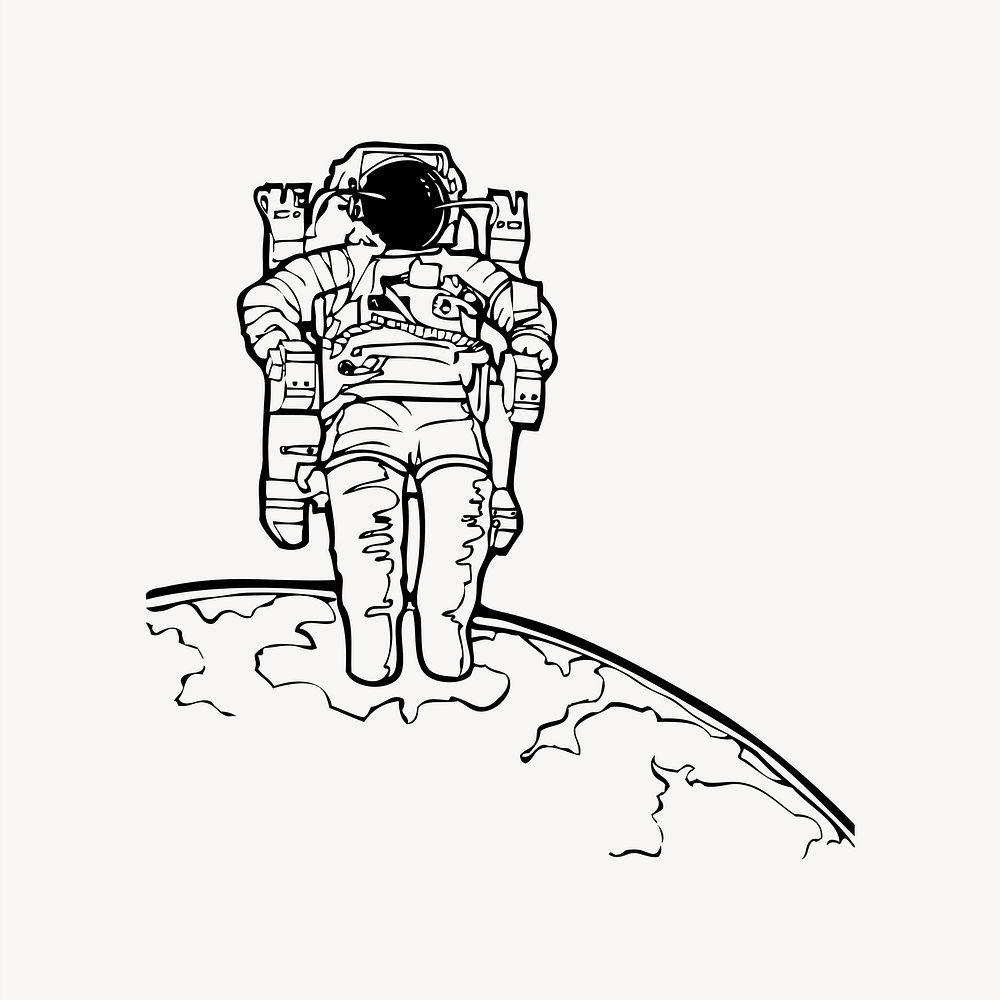 Astronaut clipart psd. Free public domain CC0 image.