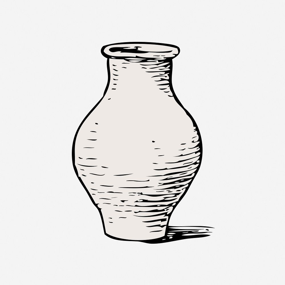 Vase illustration. Free public domain CC0 image.