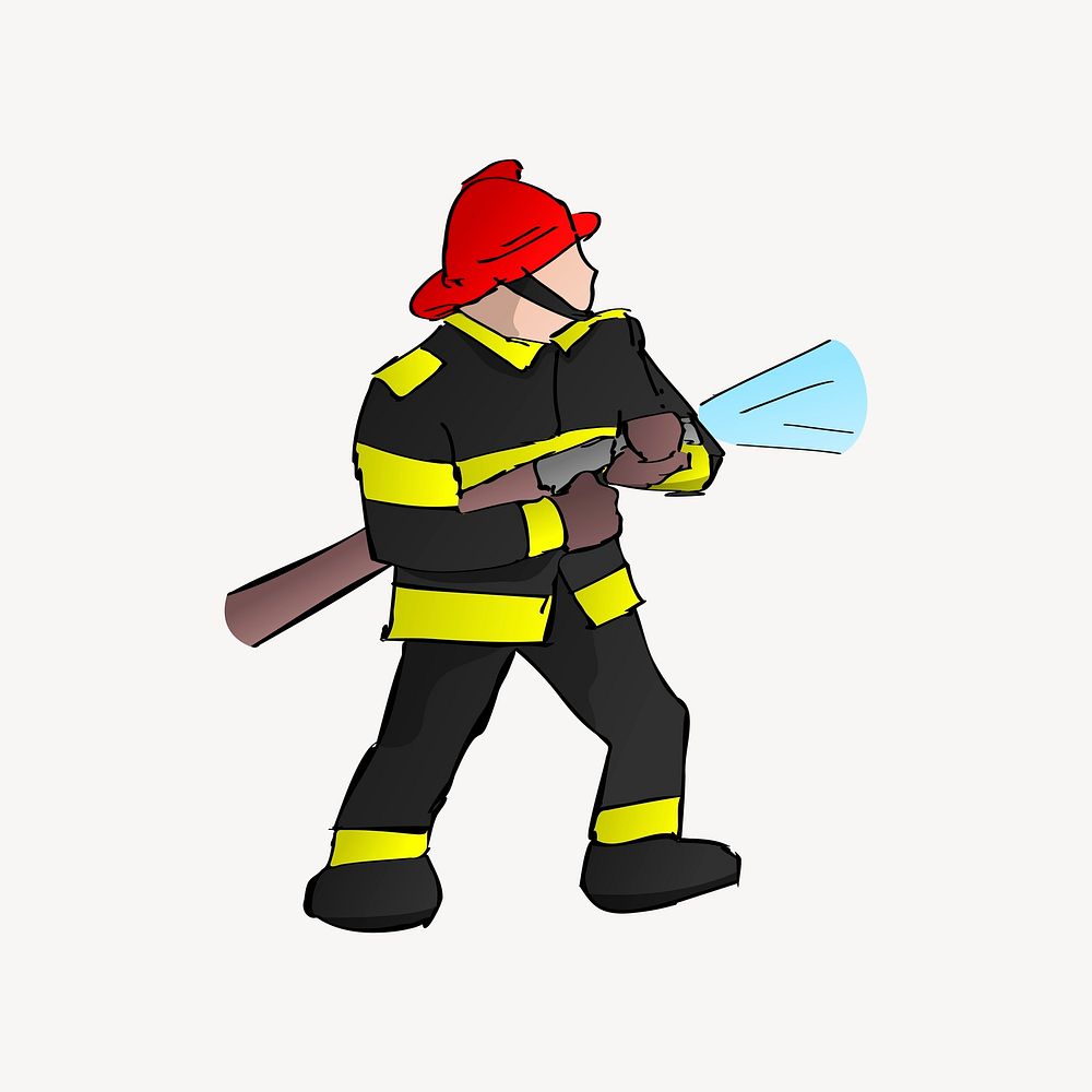 Firefighter clipart vector. Free public domain CC0 image.