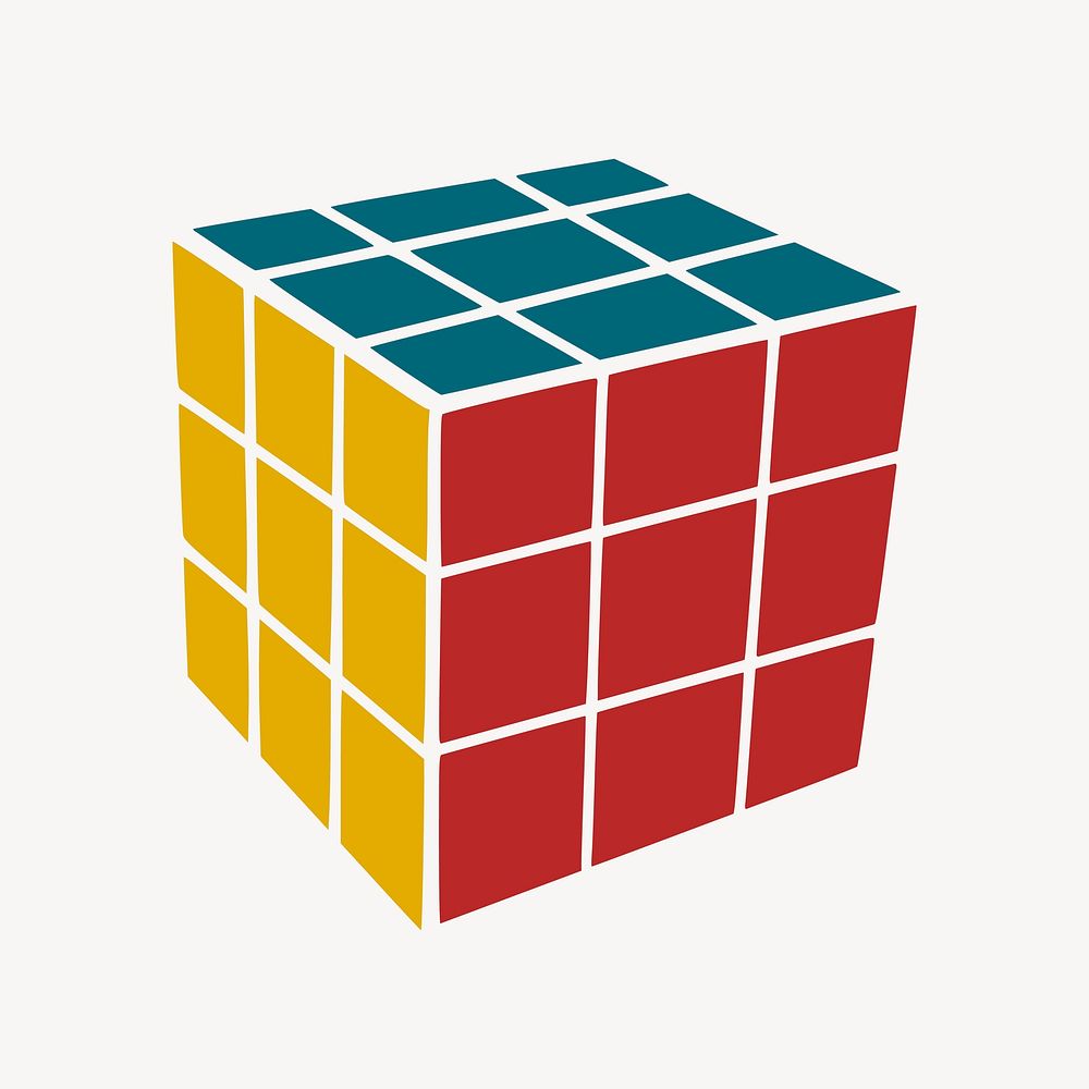 Puzzle cube illustration vector. Free public domain CC0 image.
