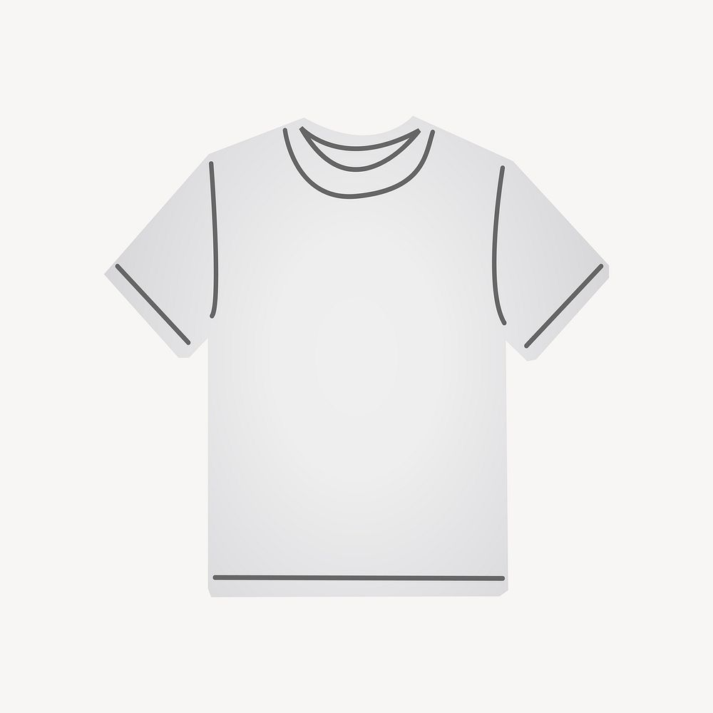 White T-shirt clipart vector. Free public domain CC0 image.