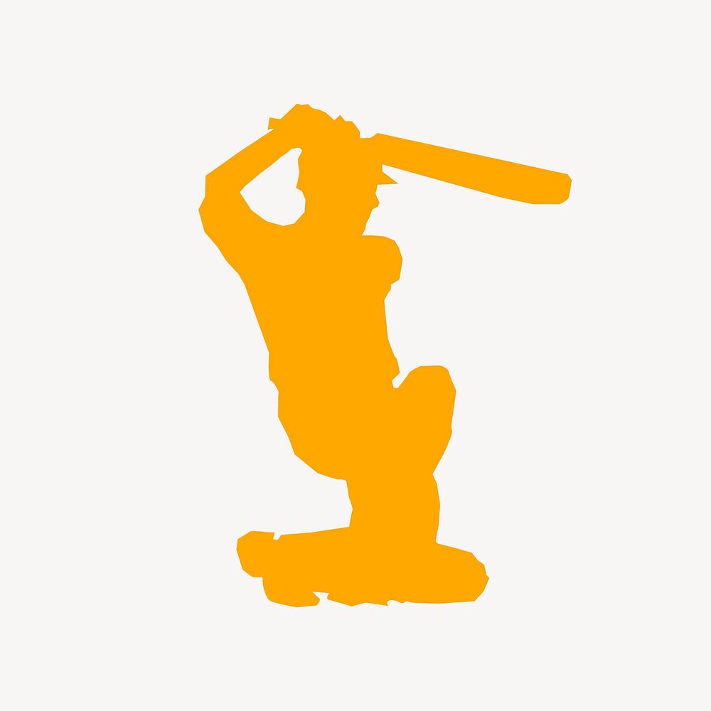 Baseball player Silhouette collage element vector. Free public domain CC0 image.