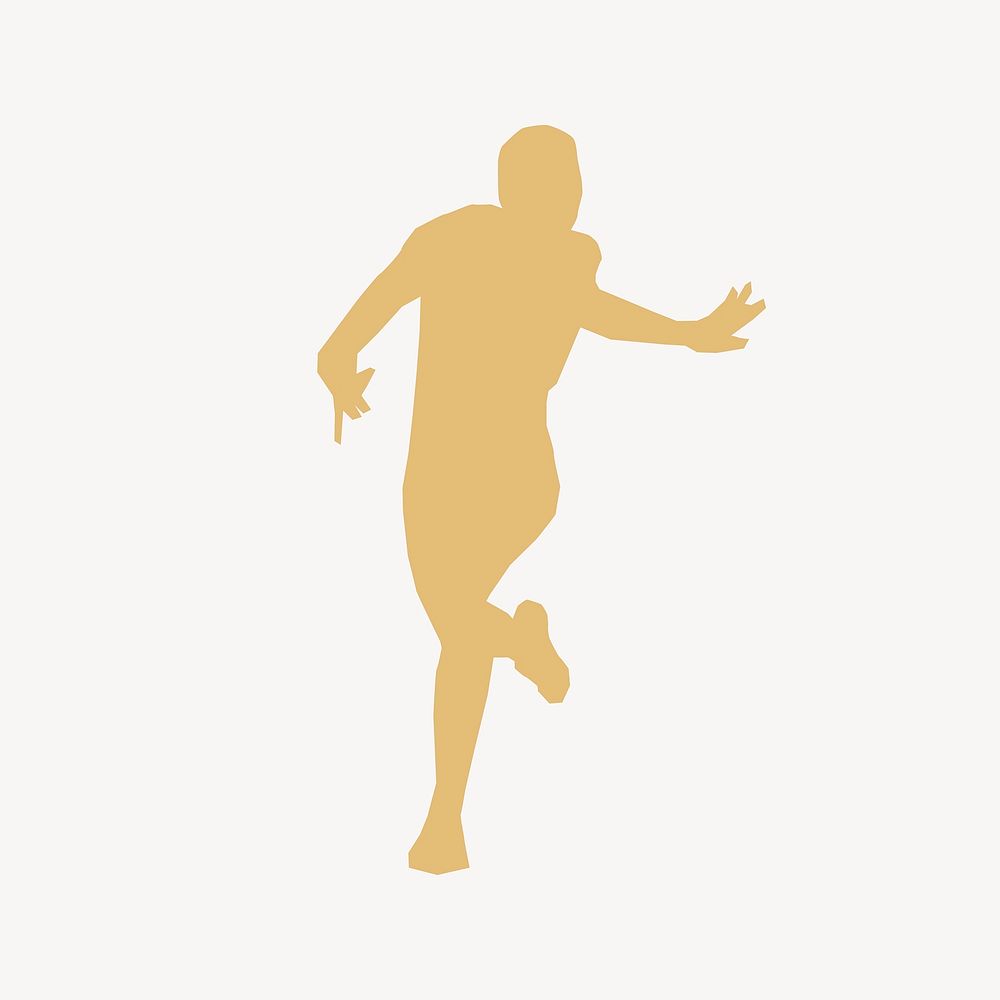 Running man  Silhouette collage element vector. Free public domain CC0 image.