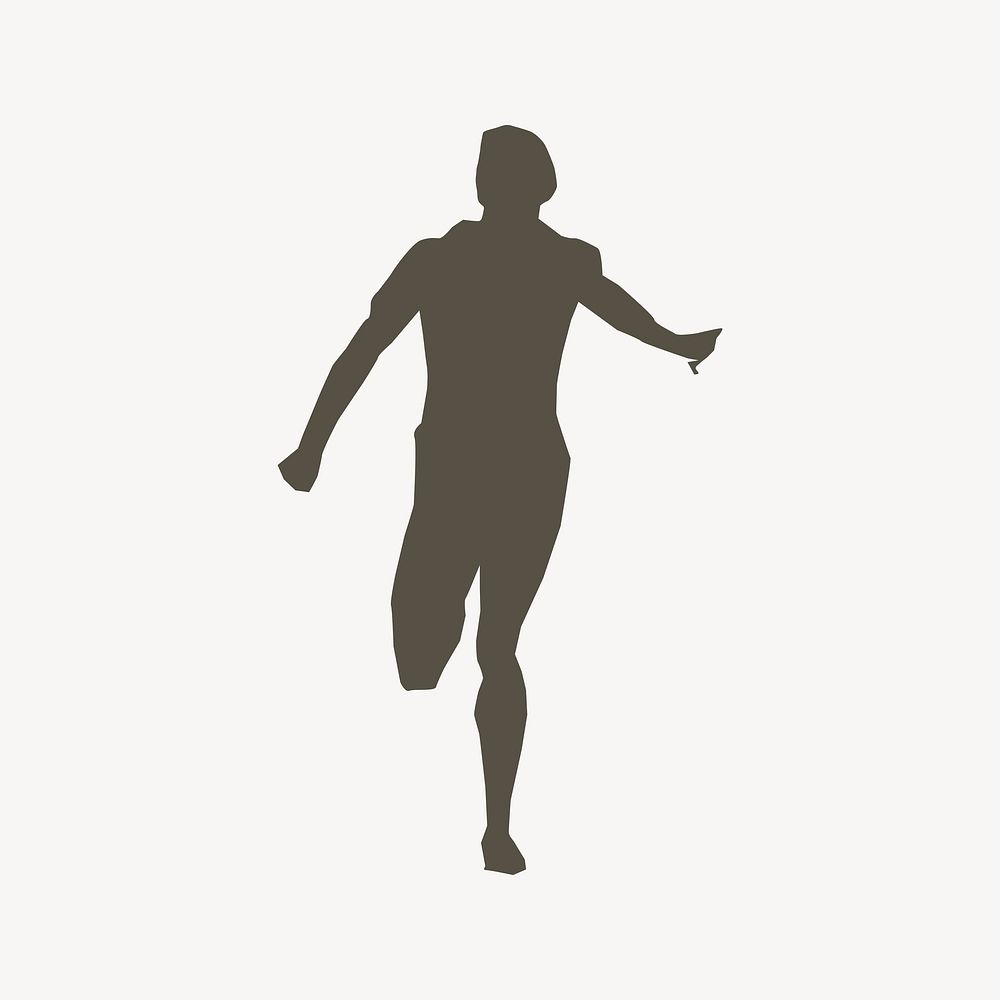 Running man silhouette collage element vector. Free public domain CC0 image.
