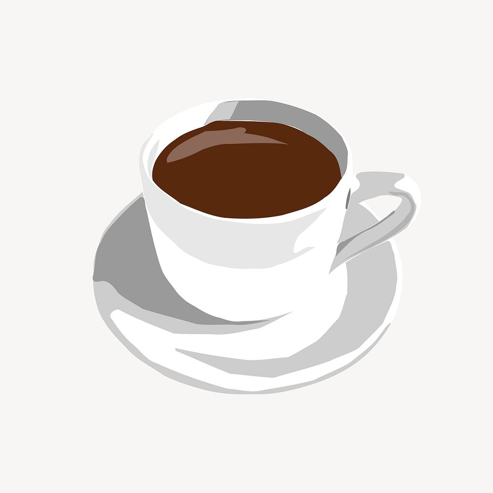 A cup of coffee collage element vector. Free public domain CC0 image.