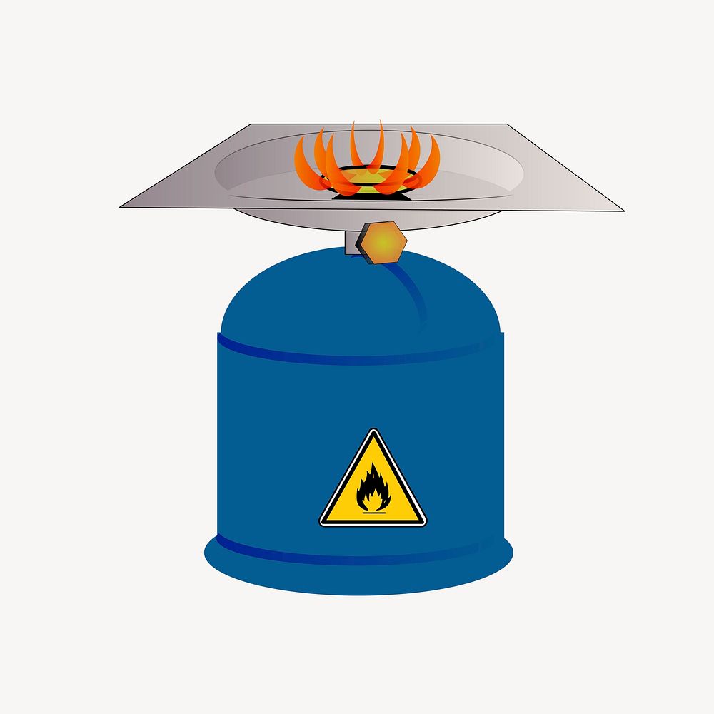 Gas stove illustration. Free public domain CC0 image.
