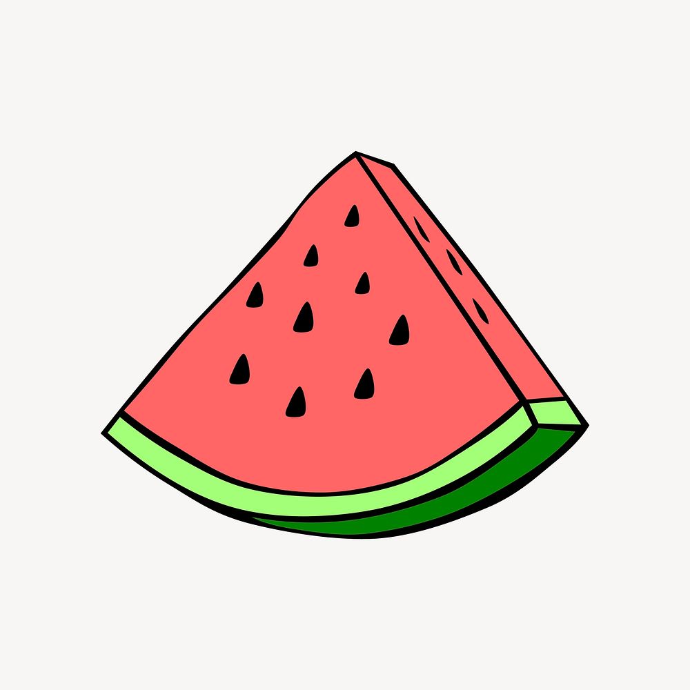 A piece of watermelon illustration. Free public domain CC0 image.