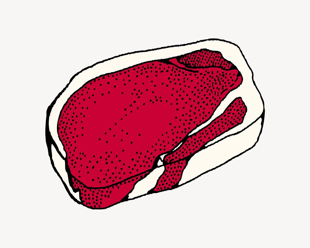 Beefsteak illustration. Free public domain CC0 image.