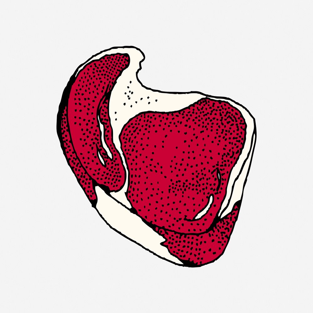 Beefsteak illustration. Free public domain CC0 image.