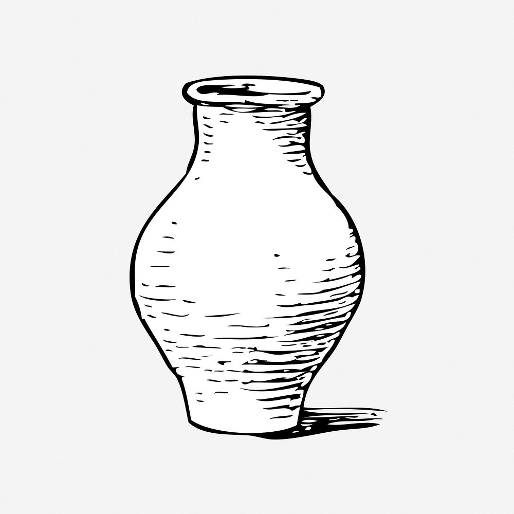 Vase illustration. Free public domain CC0 image.