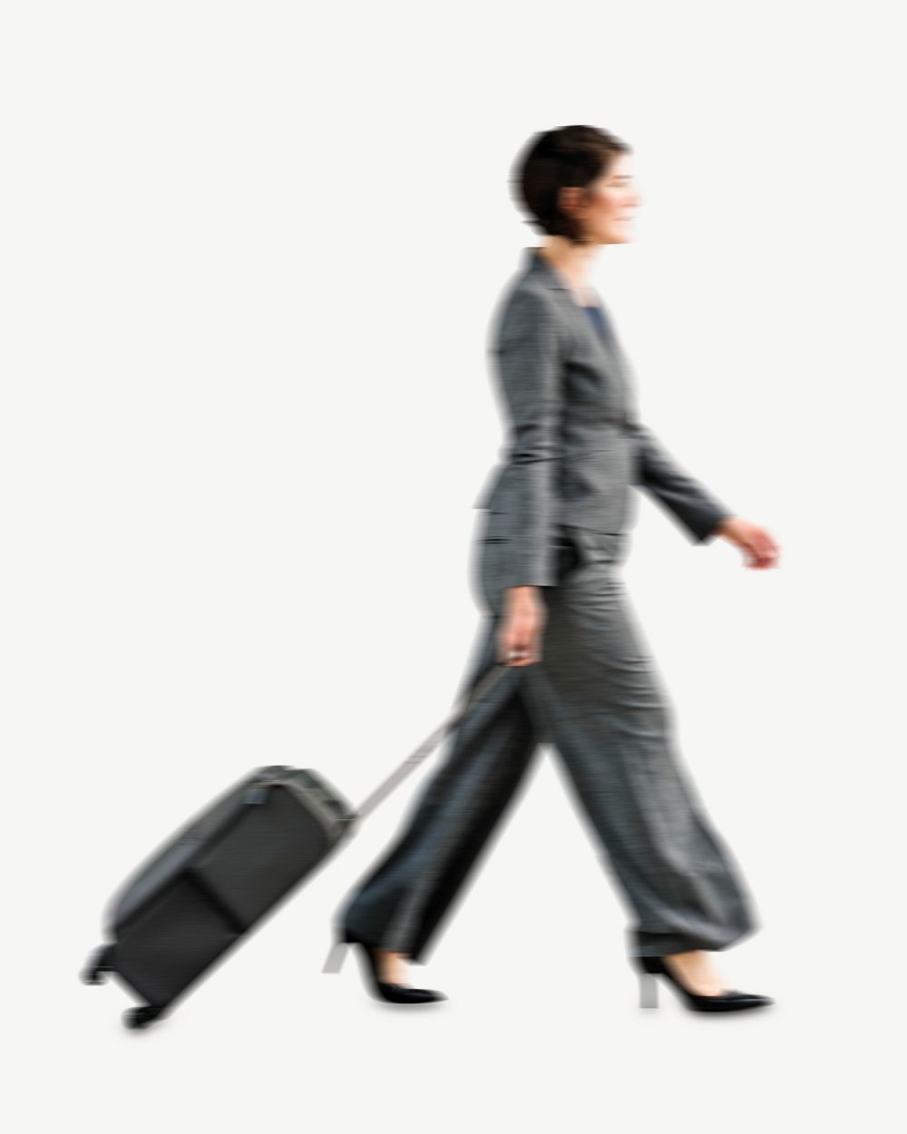 Traveling professional confident businesswoman graphic psd