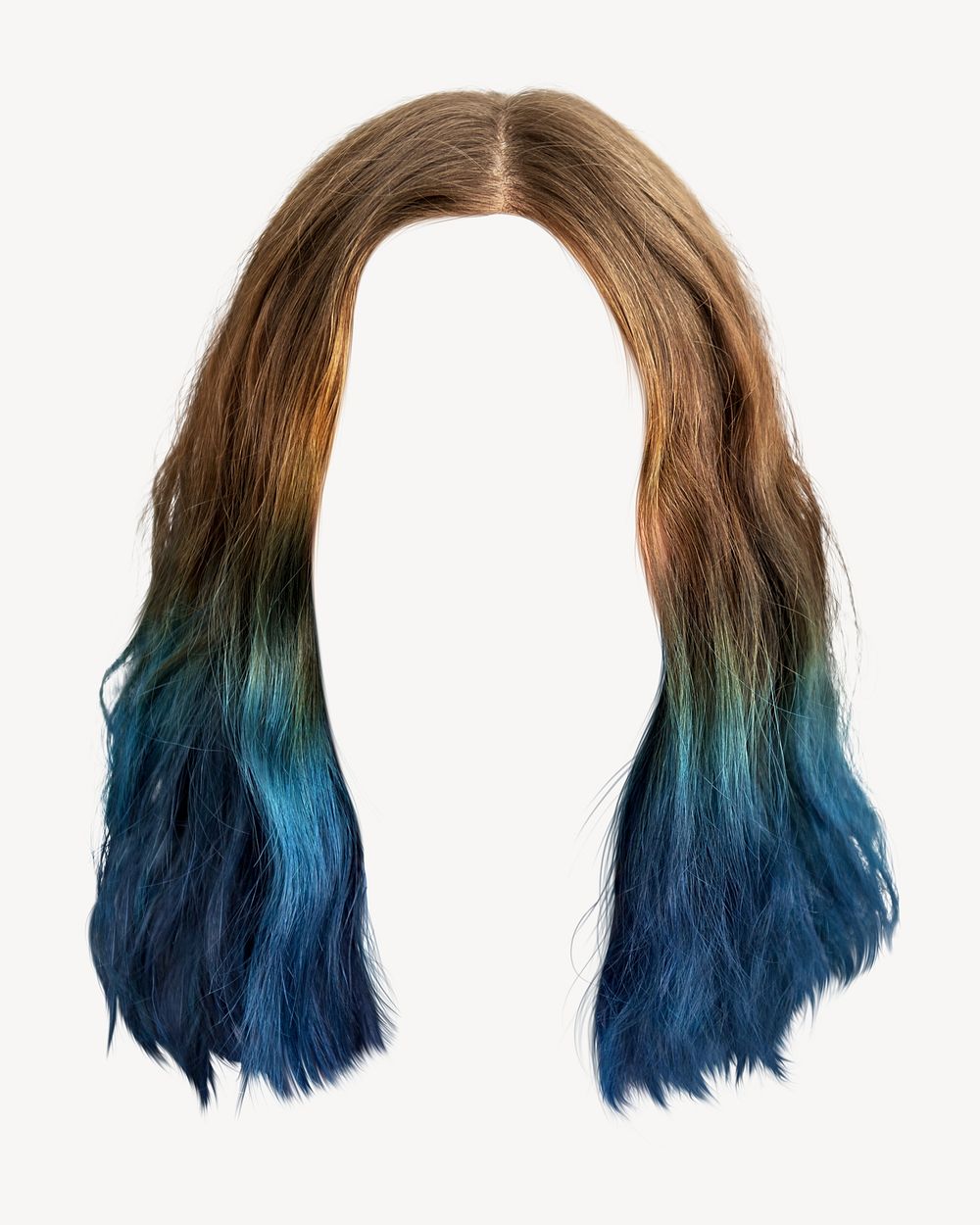 Woman color dyed hairstyle isolated object 