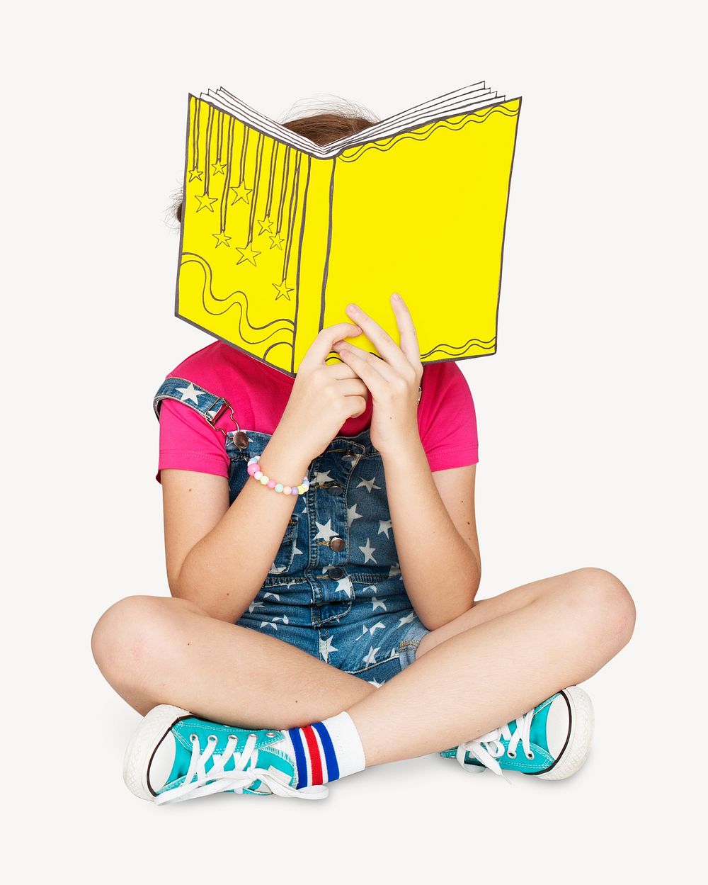 Girl reading isolated image
