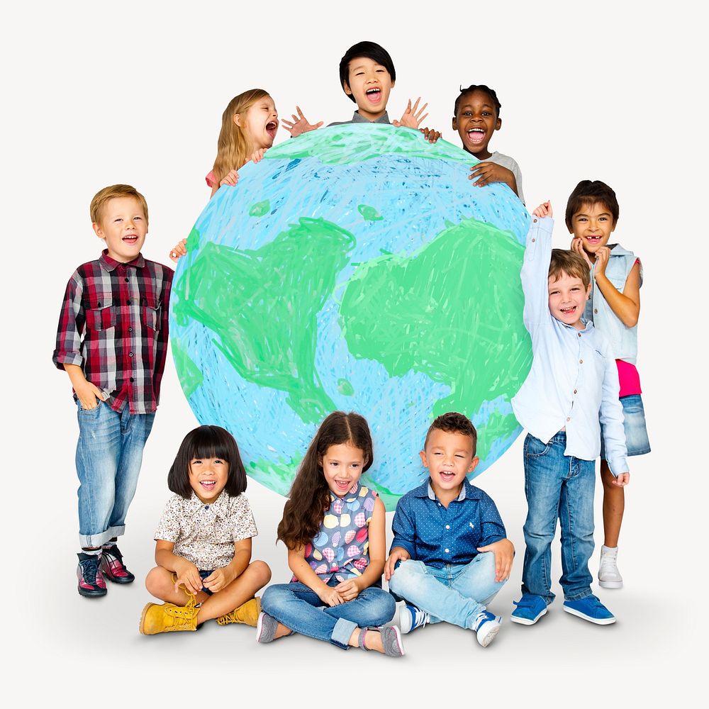 Global children diversity isolated psd