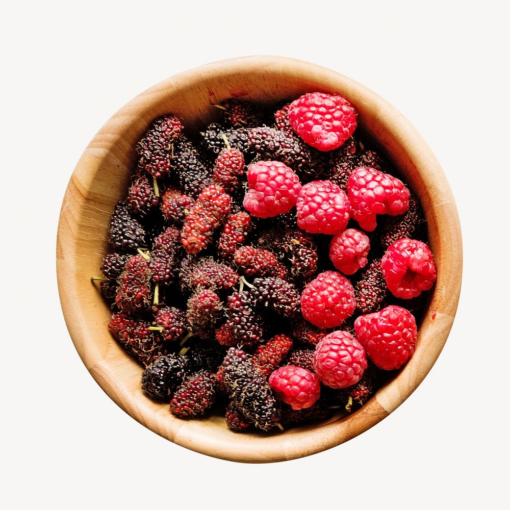 Berry bowl, isolated design on white