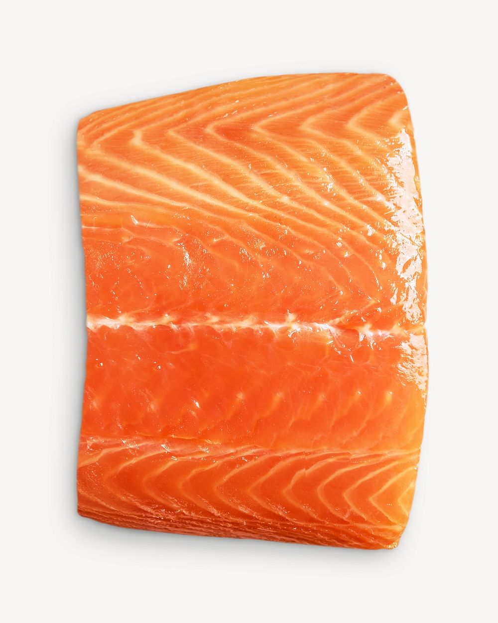 Raw salmon image on white