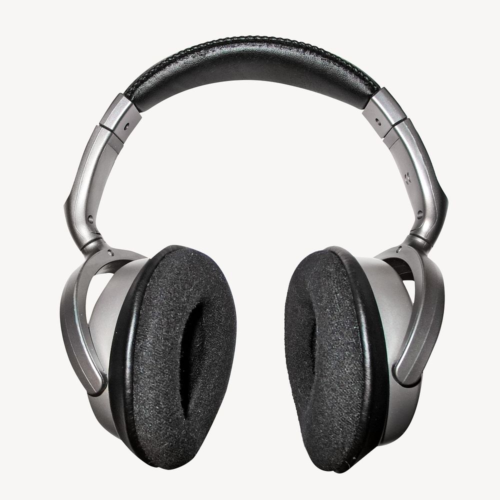 Black headphones, isolated image