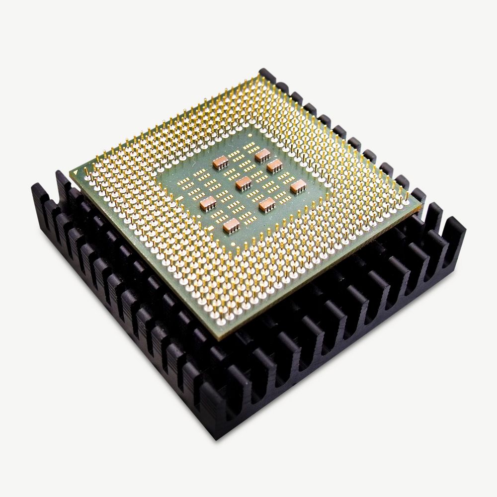Computer chips isolated object psd
