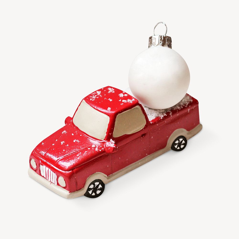Christmas ornament car, isolated object