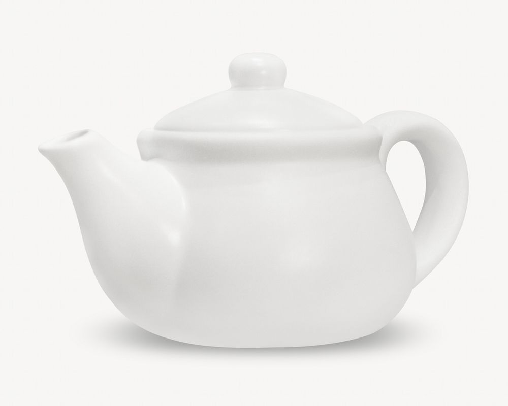 Ceramic white pot, isolated image