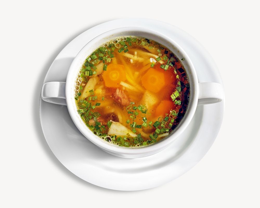 Chinese vegetable soup isolated object