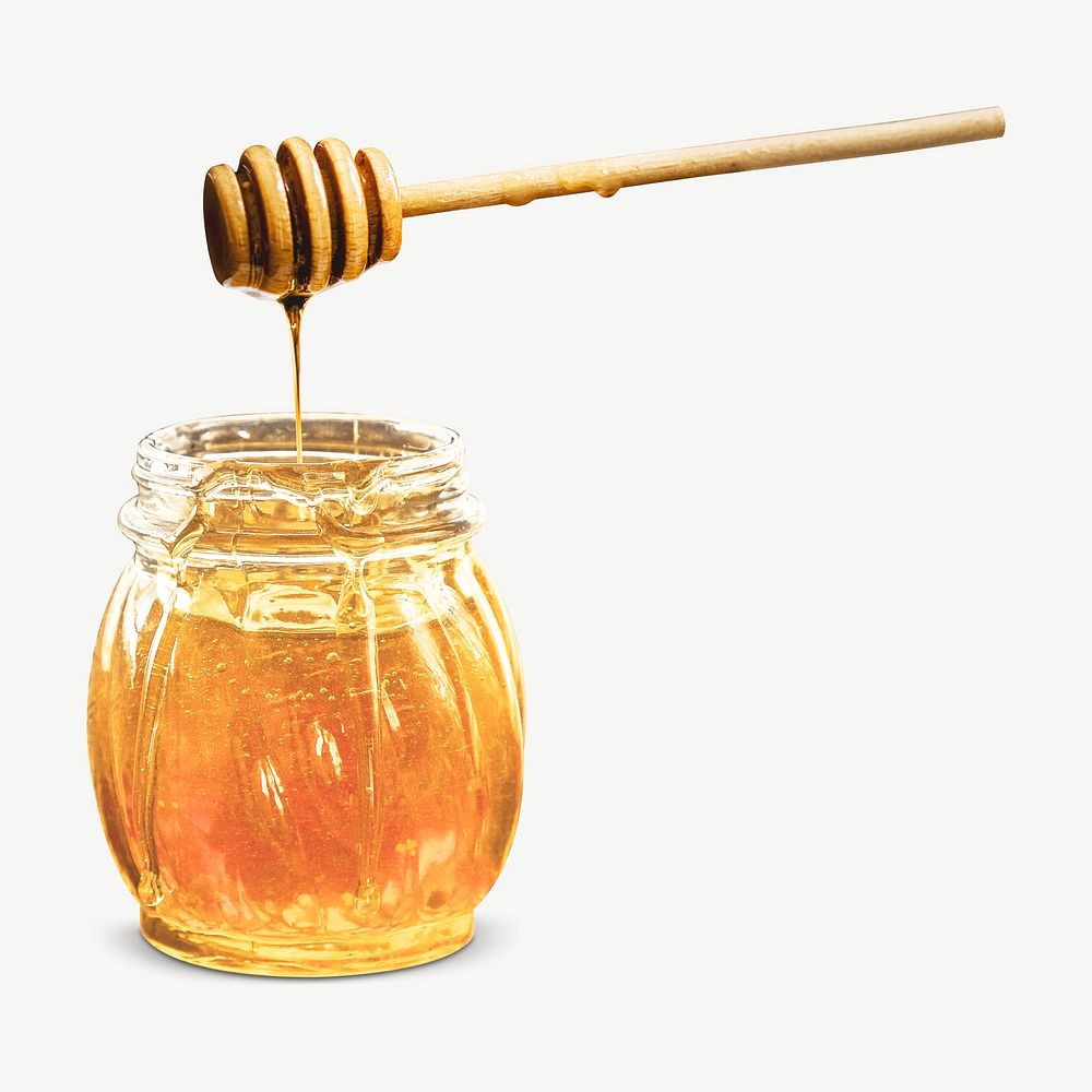 Honey in a jar collage element psd