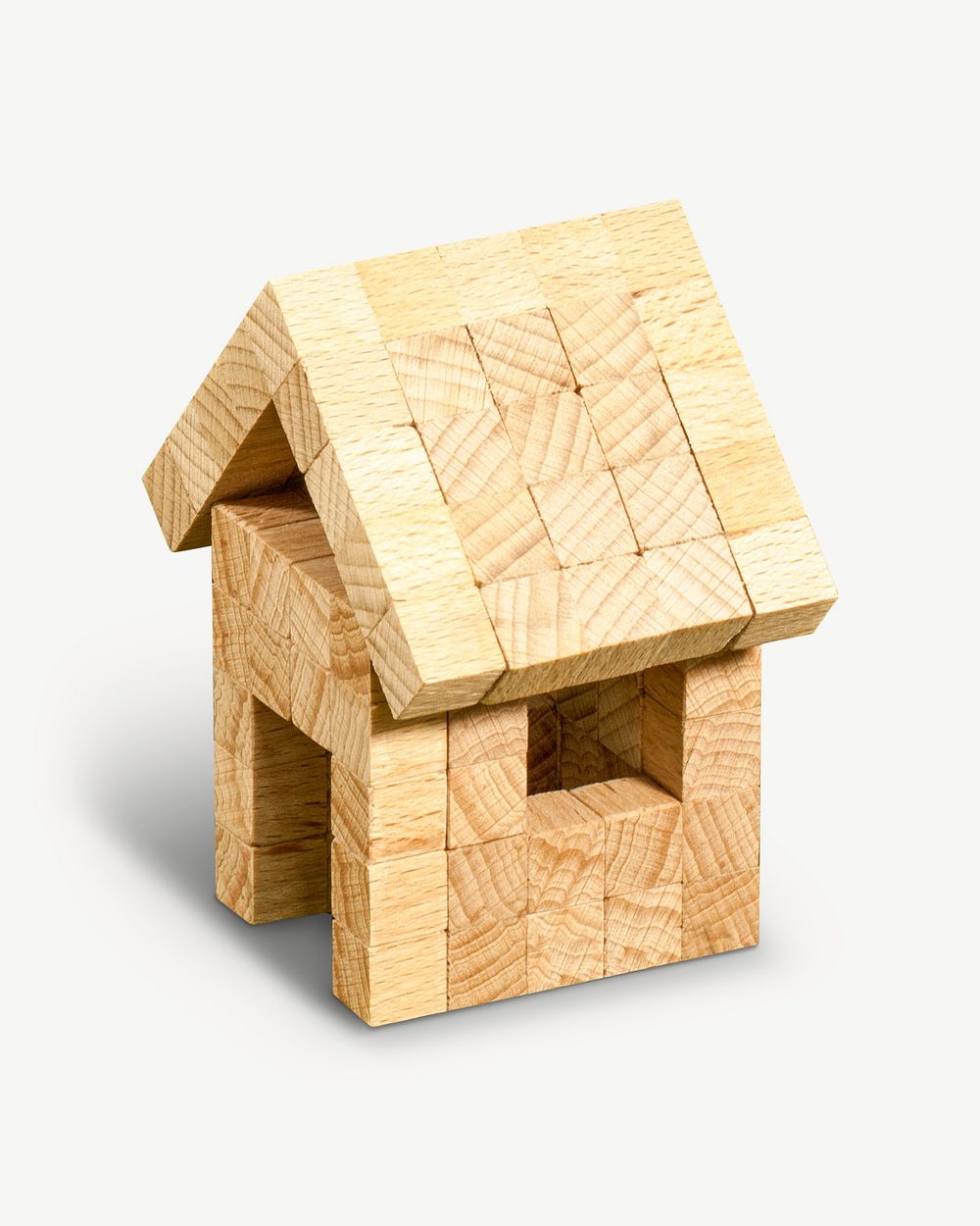 Wooden house blocks image, element graphic psd