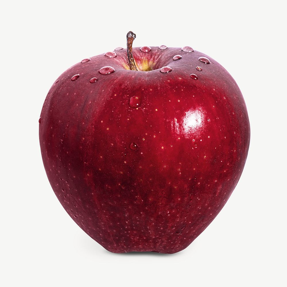 Red apple design element psd