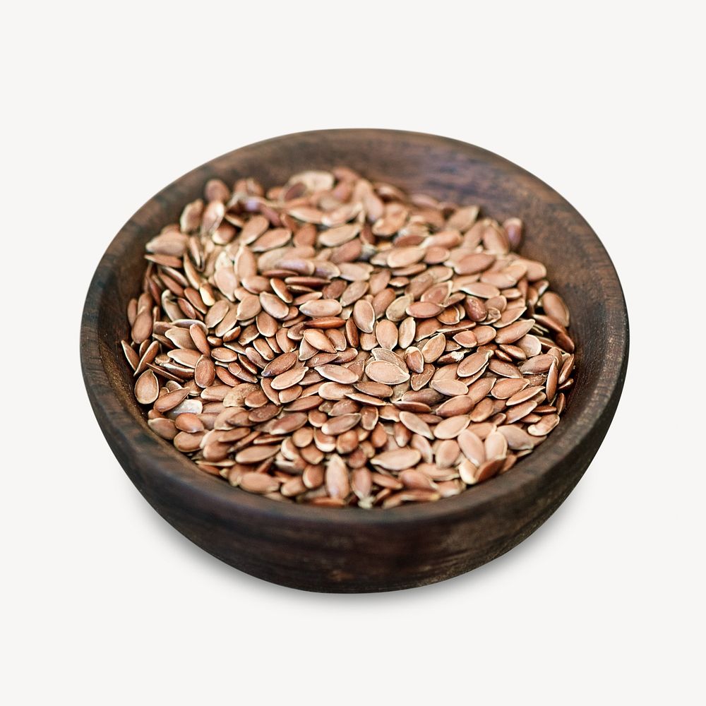 Brown flax seed isolated object
