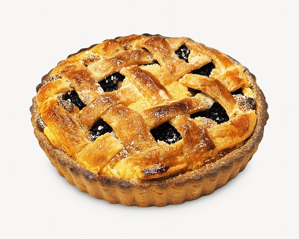 Blueberry filling pie isolated object