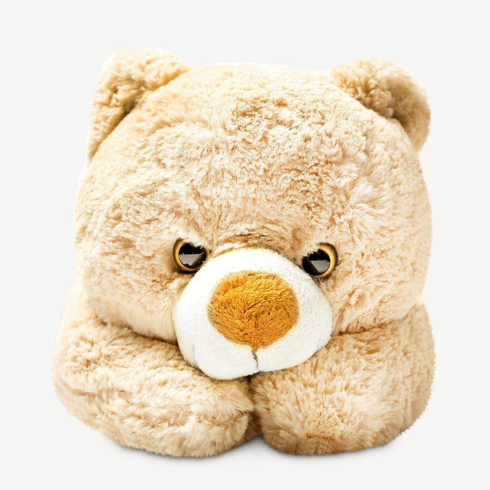Angry bear doll isolated object psd
