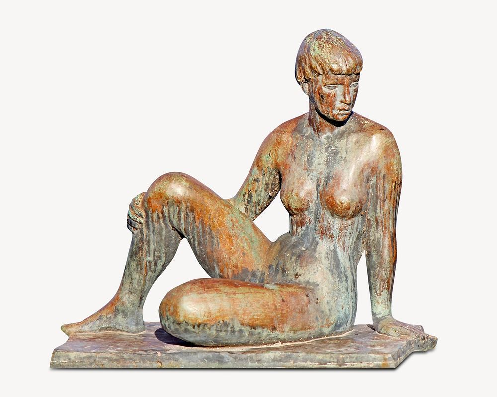 Woman statue sculpture, isolated object