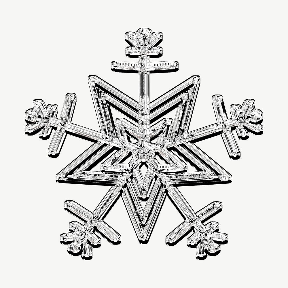 Snowflake close up isolated object psd