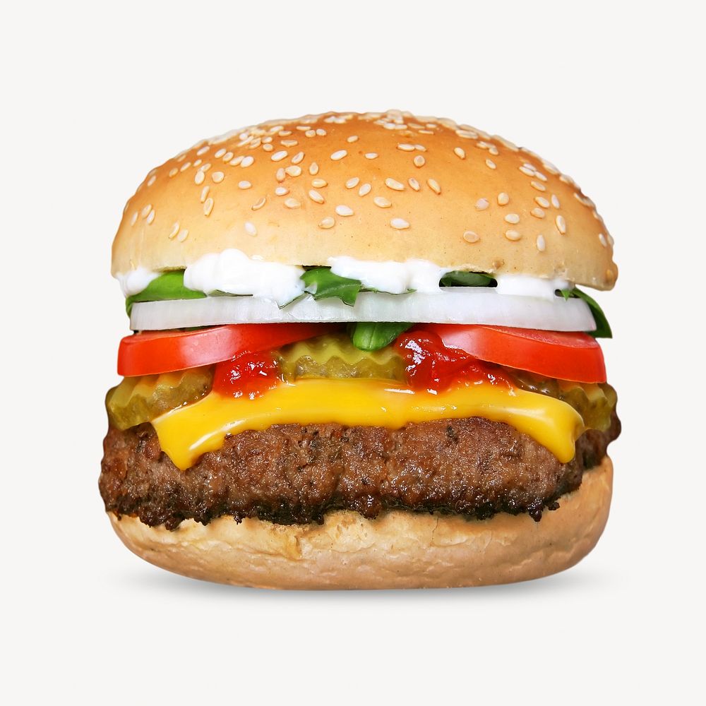 Cheeseburger fast food isolated object