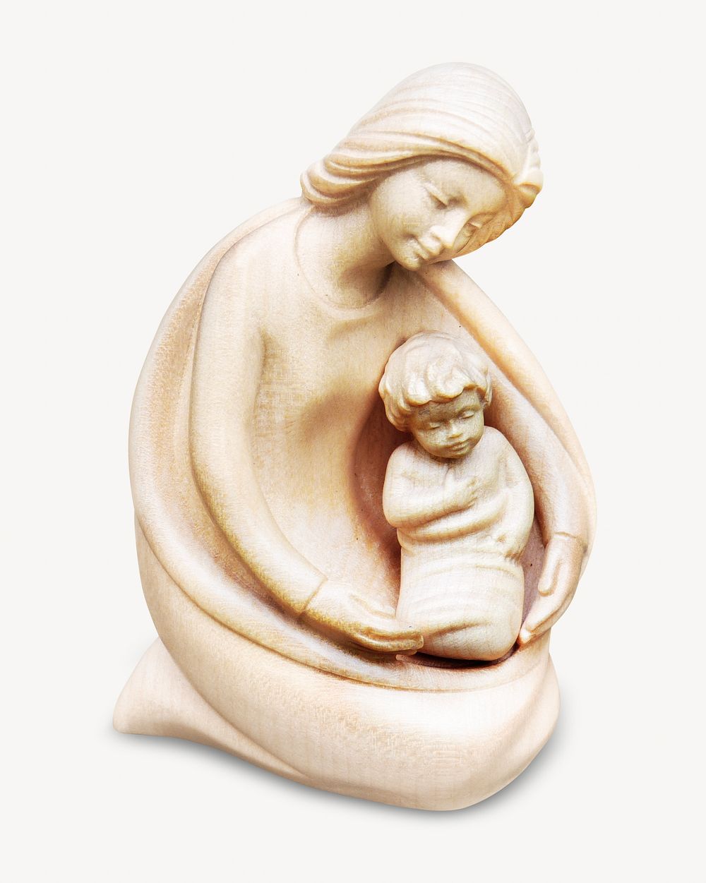 Mary and Jesus statue, isolated object