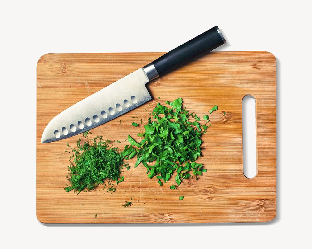 Knife cutting board, isolated object on white