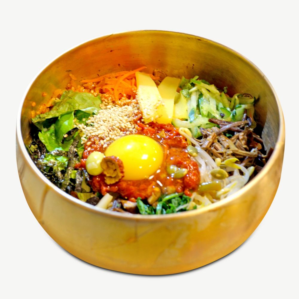 Bibimbap mixed rice Korean cuisine psd