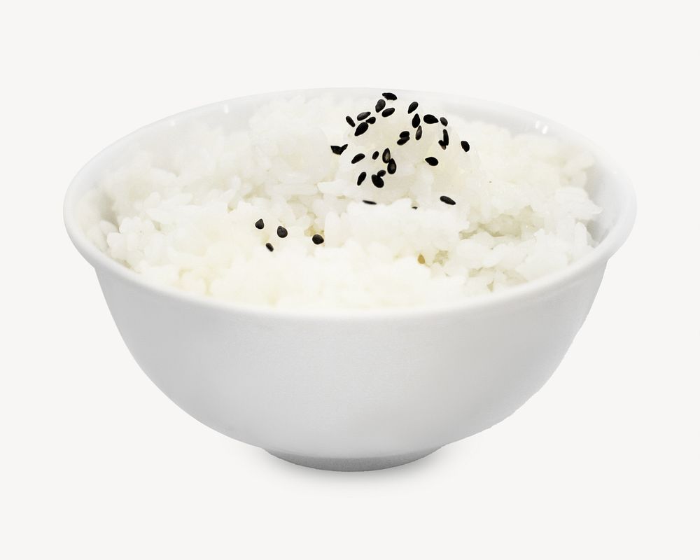Rice image, food photo on white