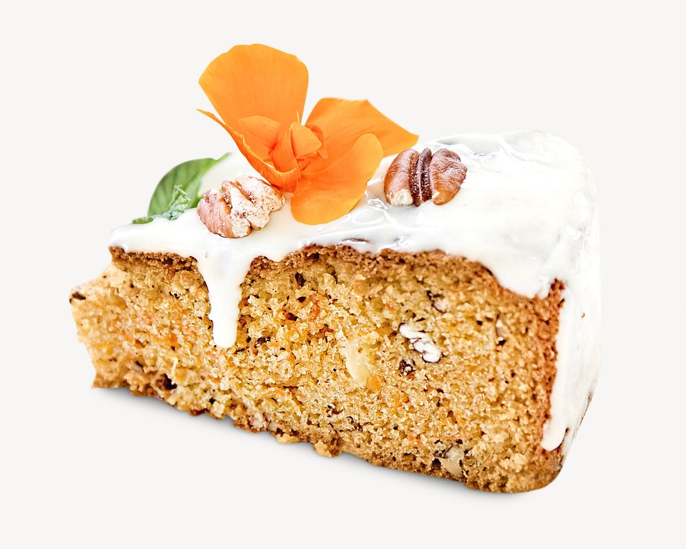 Carrot cake slice isolated object