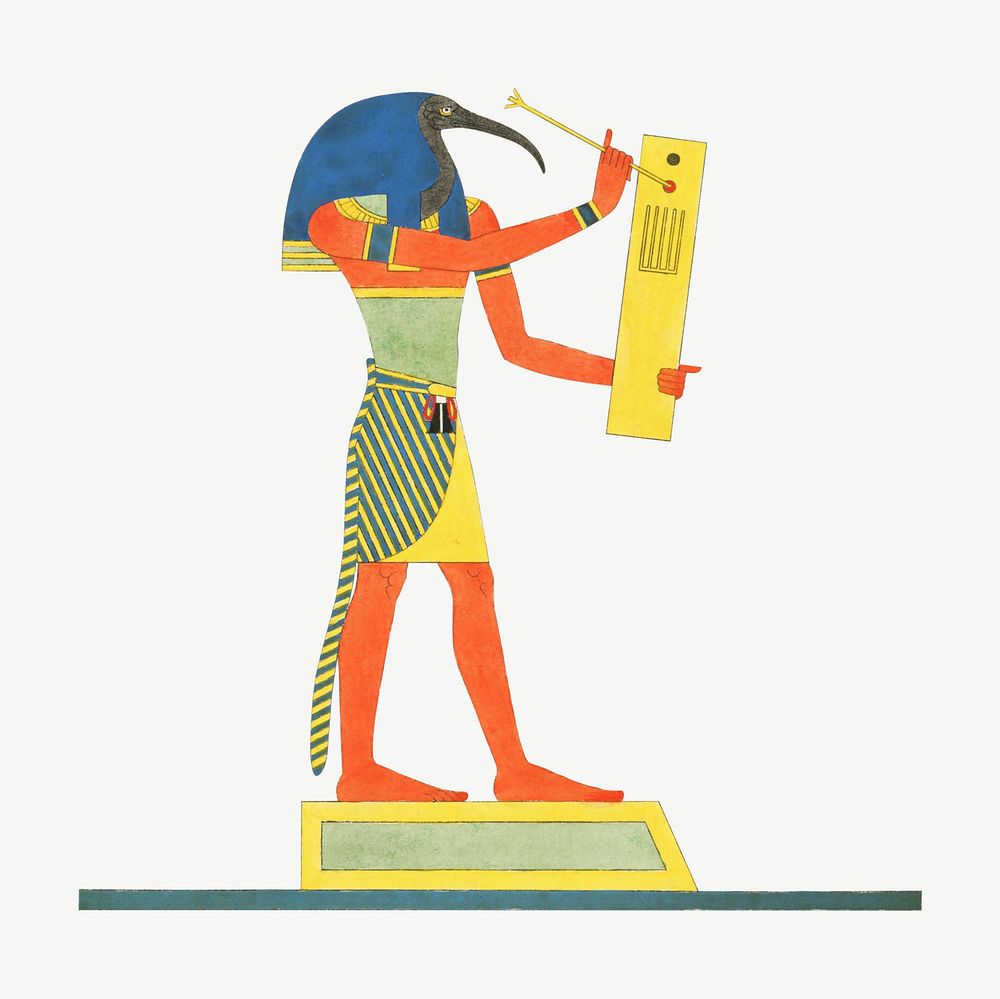 Egypt god vintage illustration, collage element psd