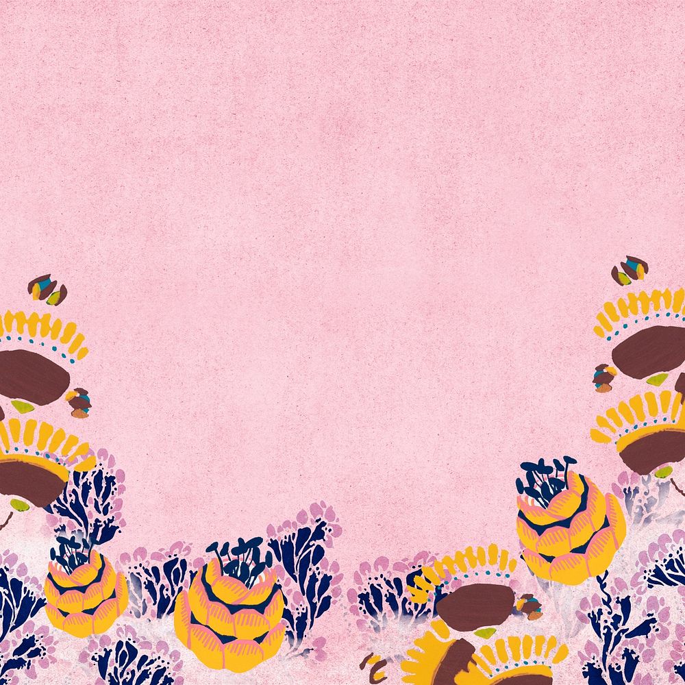 Vintage flower border background, E.A. Séguy's artworks, remixed by rawpixel.