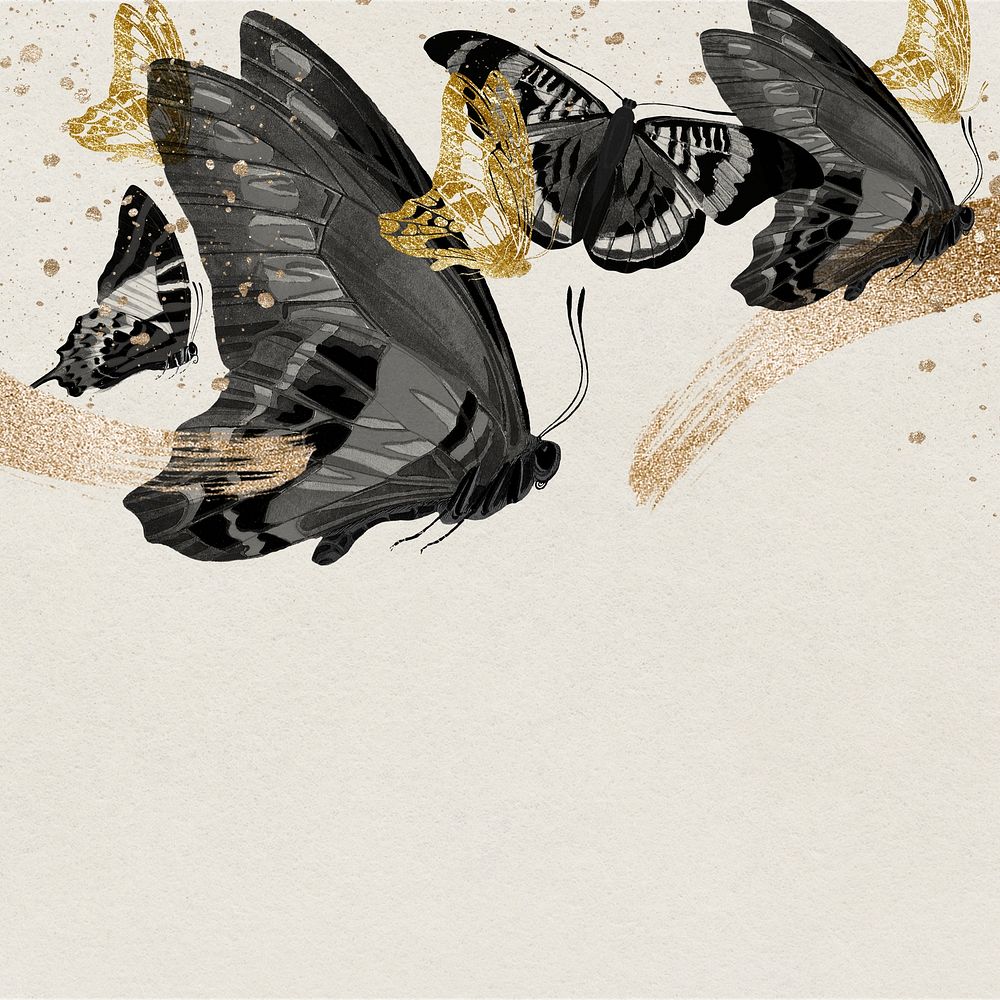 Pastel aesthetic butterfly background, vintage insect border, remixed from the artwork of E.A. S&eacute;guy.