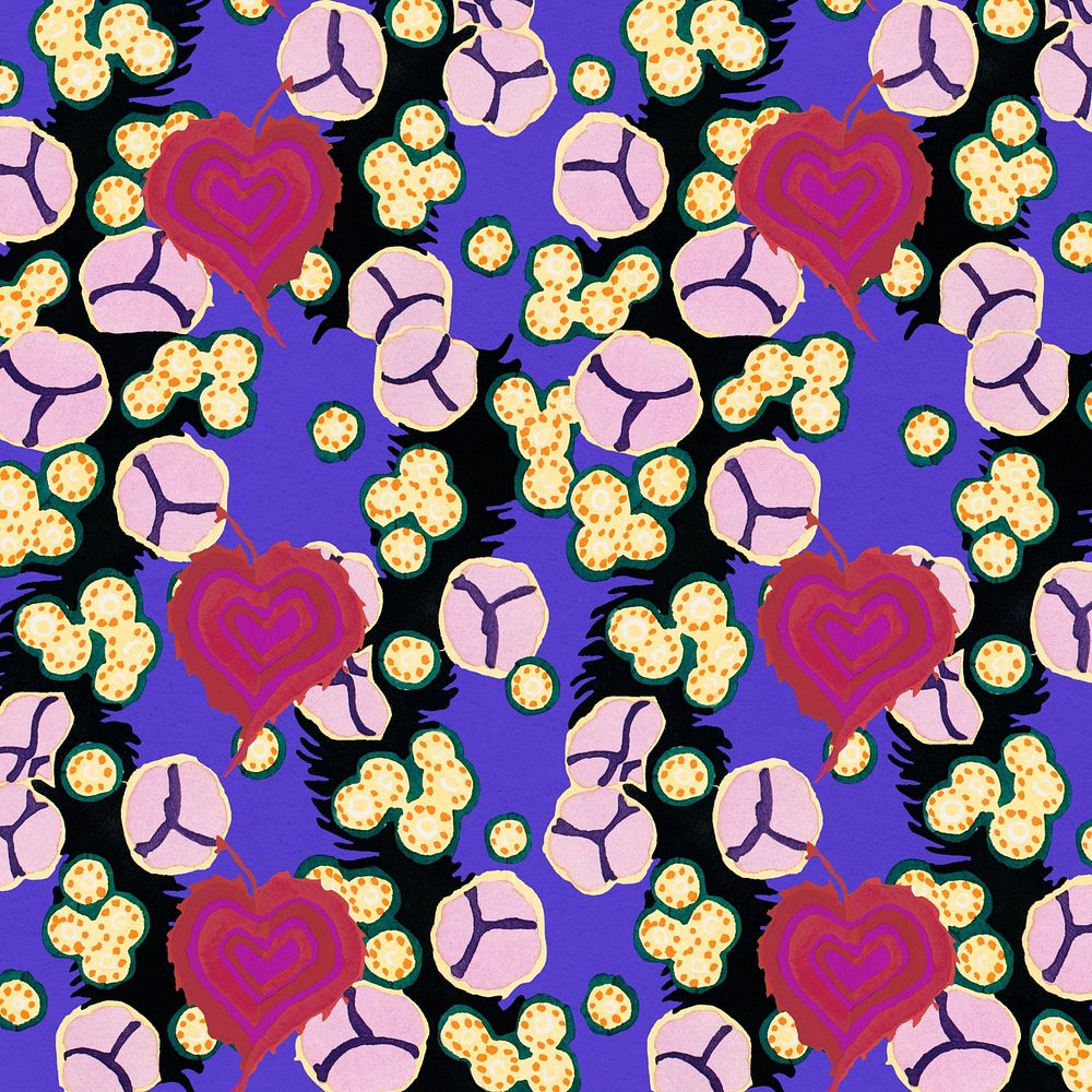 E.A. S&eacute;guy's flower patterned background, vintage botanical design, remixed by rawpixel.