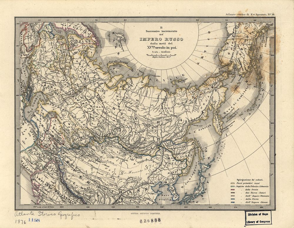 Il successivo incremento dell'Impero Russo dalla metʹa del XVto secolo in poi (1876) by Karl Spruner von Merz