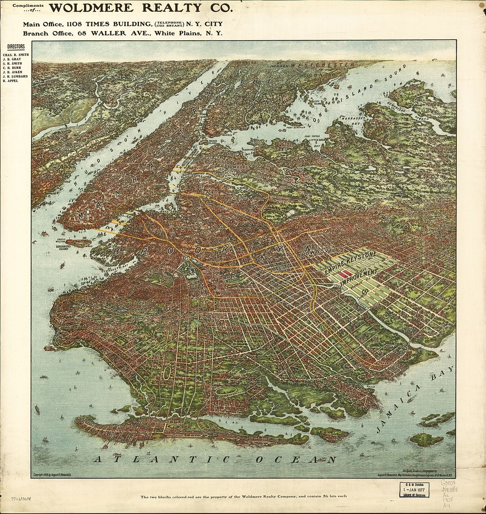 Map of Brooklyn NY (1908)