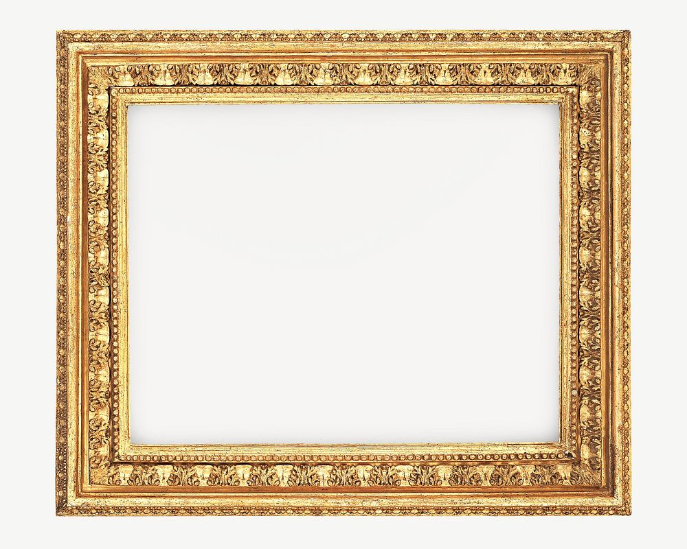 Vintage gold frame collage element psd. Remixed by rawpixel.